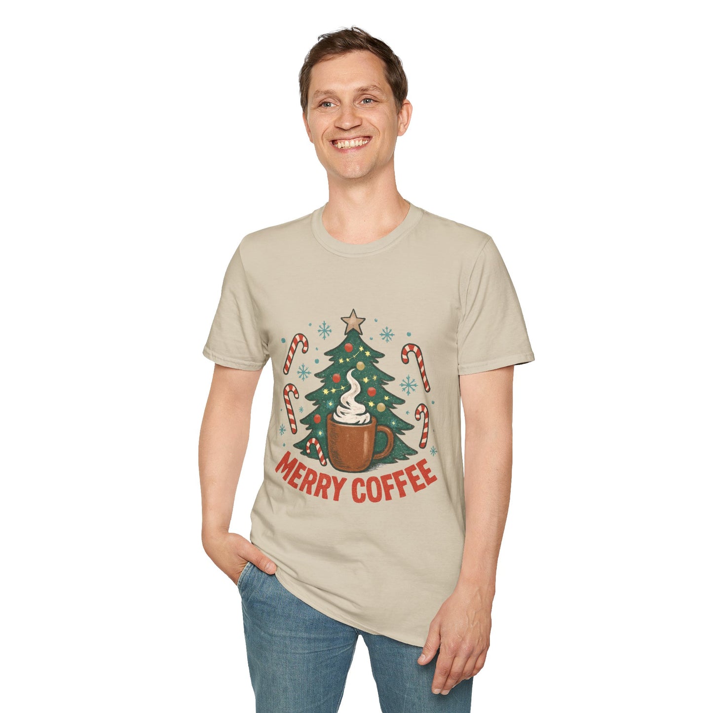 Merry Coffee | Festive Holiday Coffee Lover Unisex T-Shirt