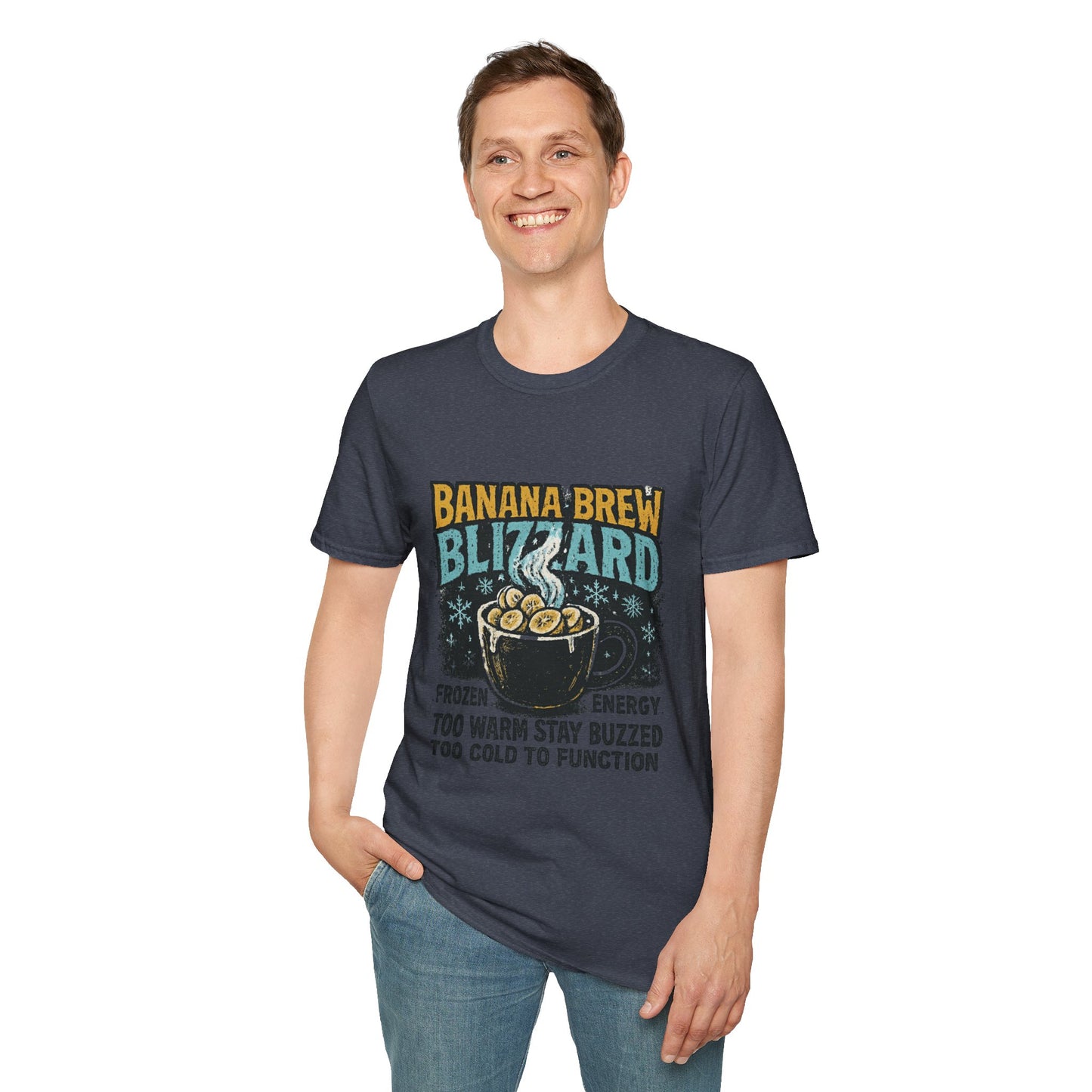 Banana Brew Blizzard | Funny Christmas Coffee Lover Unisex T-Shirt