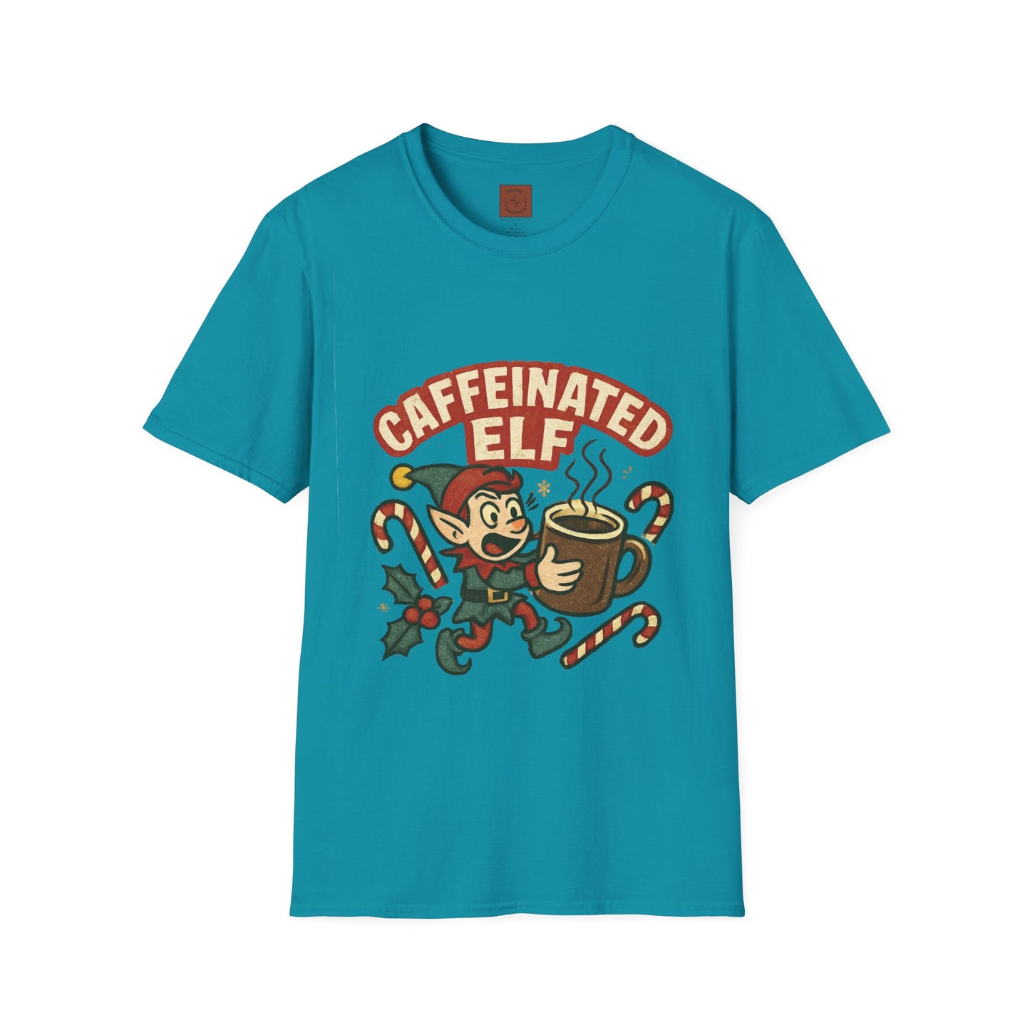 Caffeinated Elf | Funny Christmas Coffee Lover Unisex T-Shirt