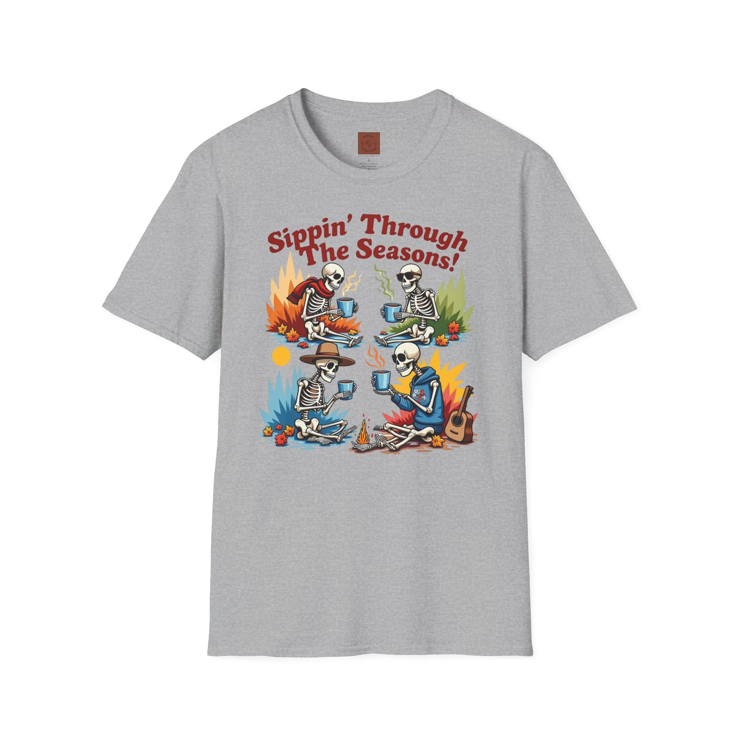 Sippin’ Through the Seasons | Year-Round Coffee Skeleton Tee
