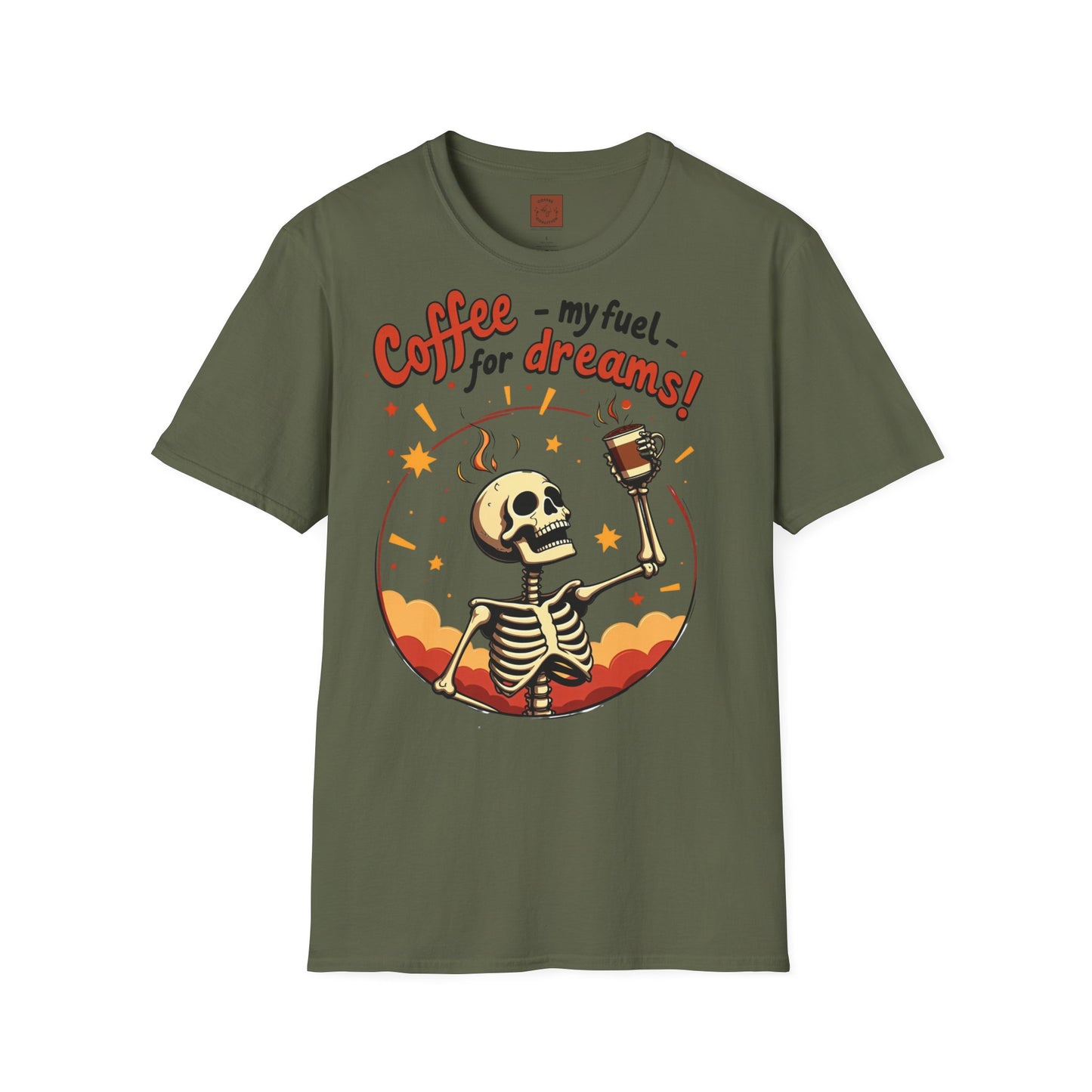 Coffee — My Fuel for Dreams | Caffeinated Ambition Skeleton Tee