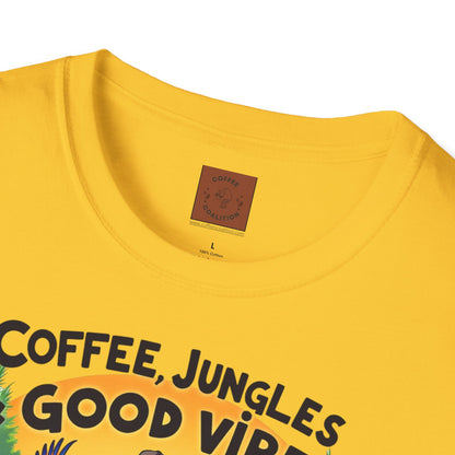 Coffee Jungles & Good Vibes | Funny Skeleton Coffee T-Shirt