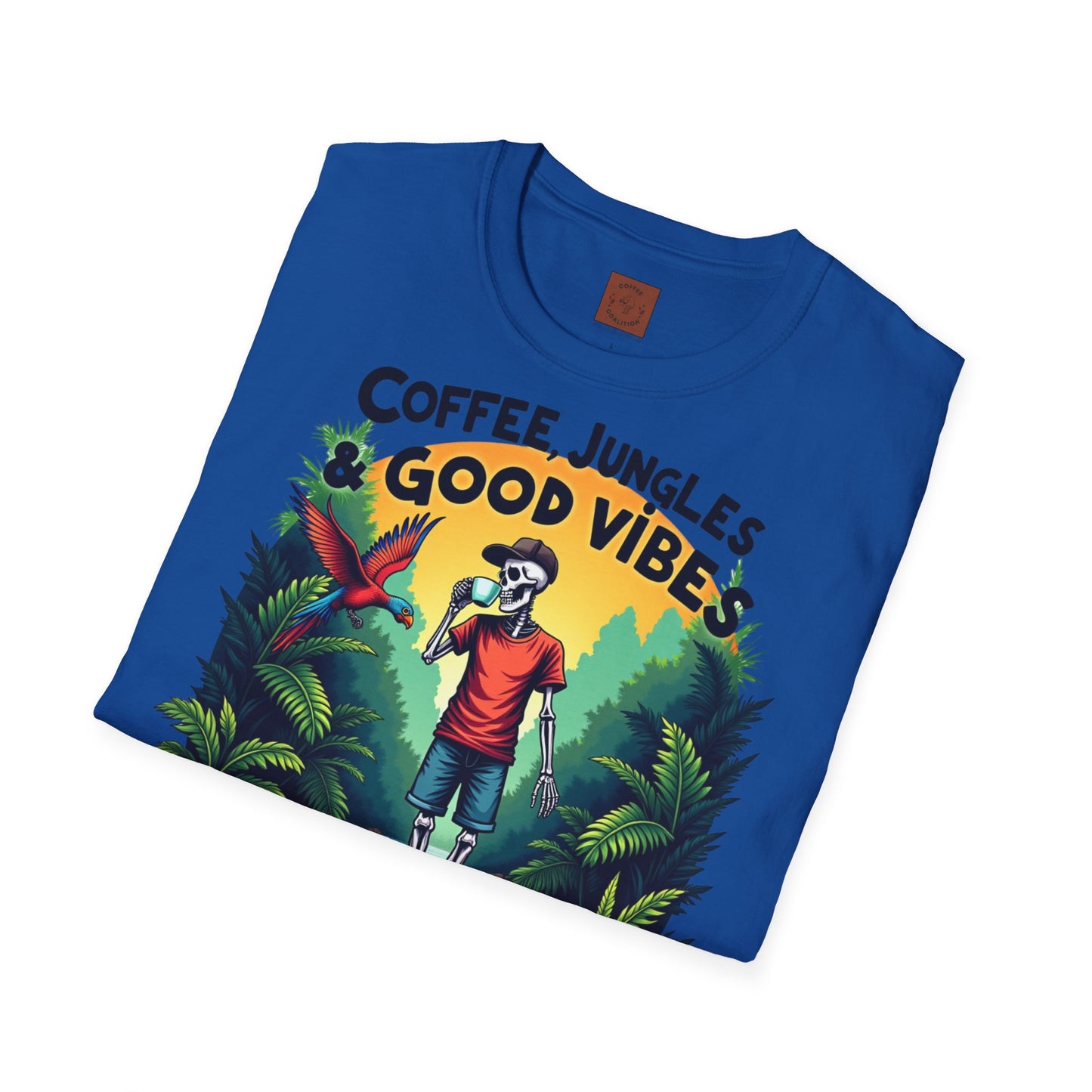 Coffee, Jungles & Good Vibes | Tropical Skeleton Chill Tee