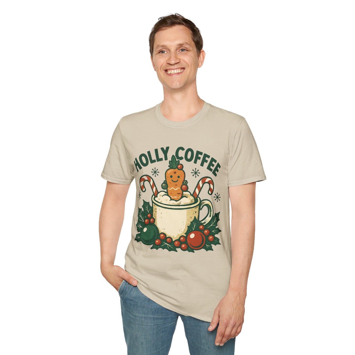 Jolly Brew | Funny Gingerbread Coffee Christmas Unisex T-Shirt