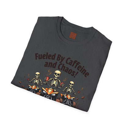 Fueled by Caffeine & Chaos | Skeleton Riders Tee