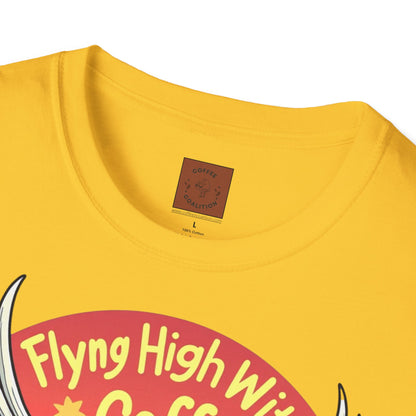 Flying High With Coffee | Skeleton Wings Tee