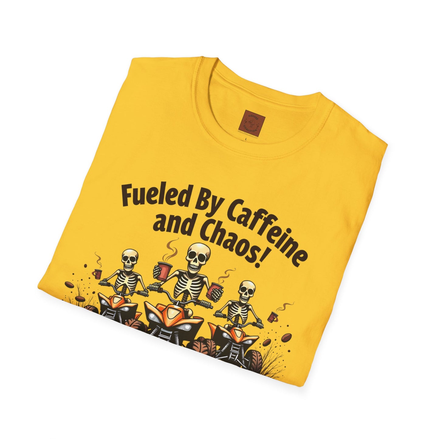 Fueled by Caffeine & Chaos | Skeleton Riders Tee