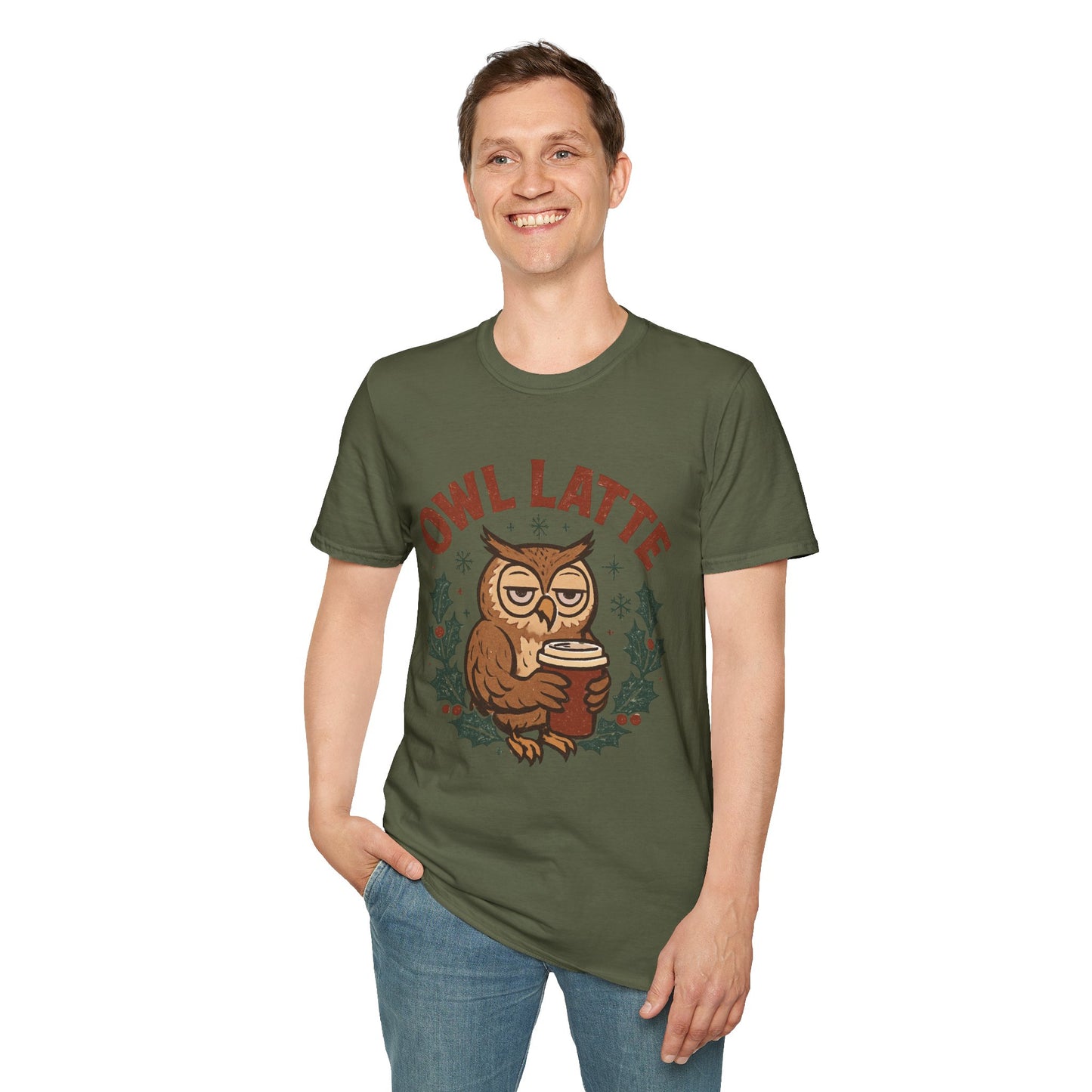 Owl Latte | Funny Christmas Coffee Lover Unisex T-Shirt