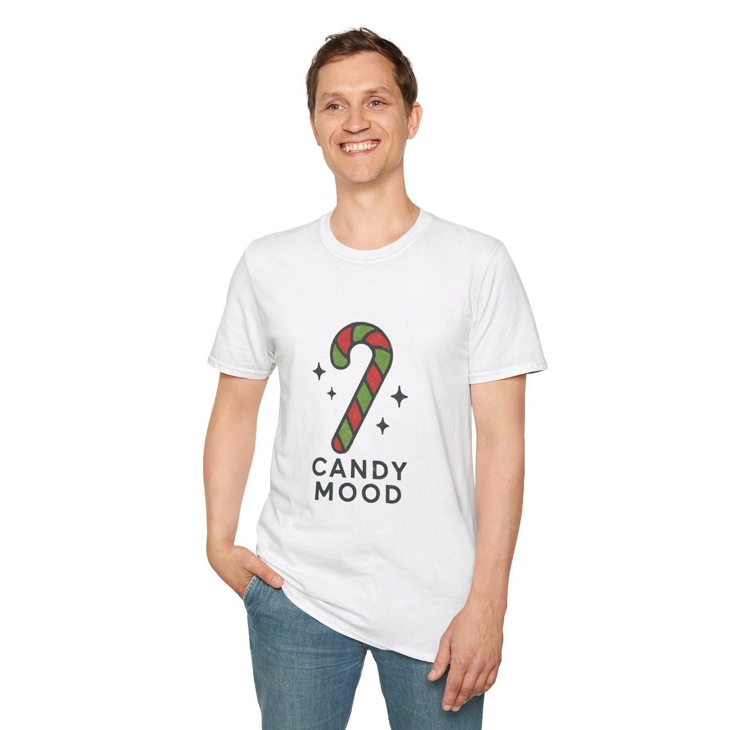 Candy Mood | Minimalist Christmas Candy Cane Aesthetic Unisex T-Shirt