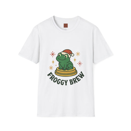 Froggy Brew | Funny Christmas Coffee Lover Unisex T-Shirt