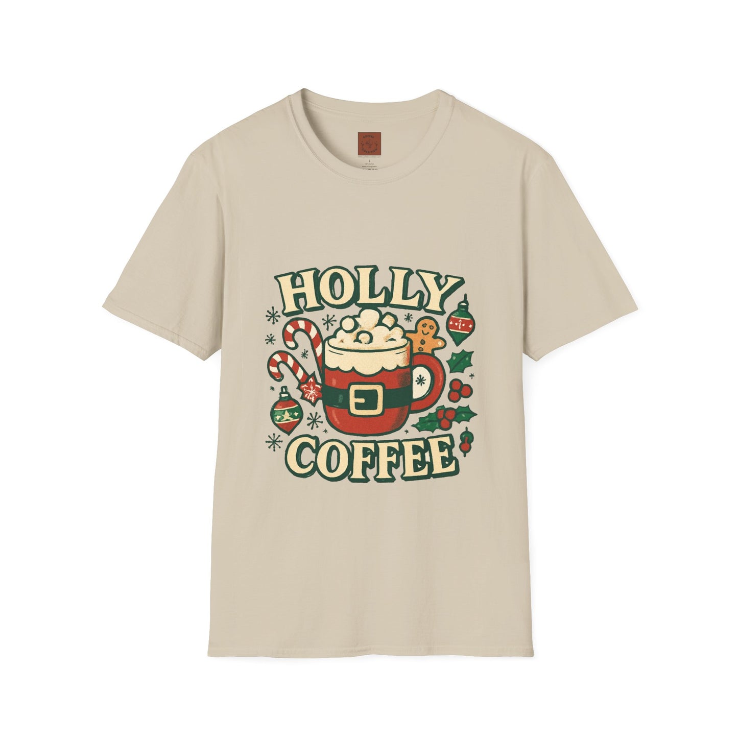 Holly Coffee | Festive Christmas Coffee Lover Unisex T-Shirt