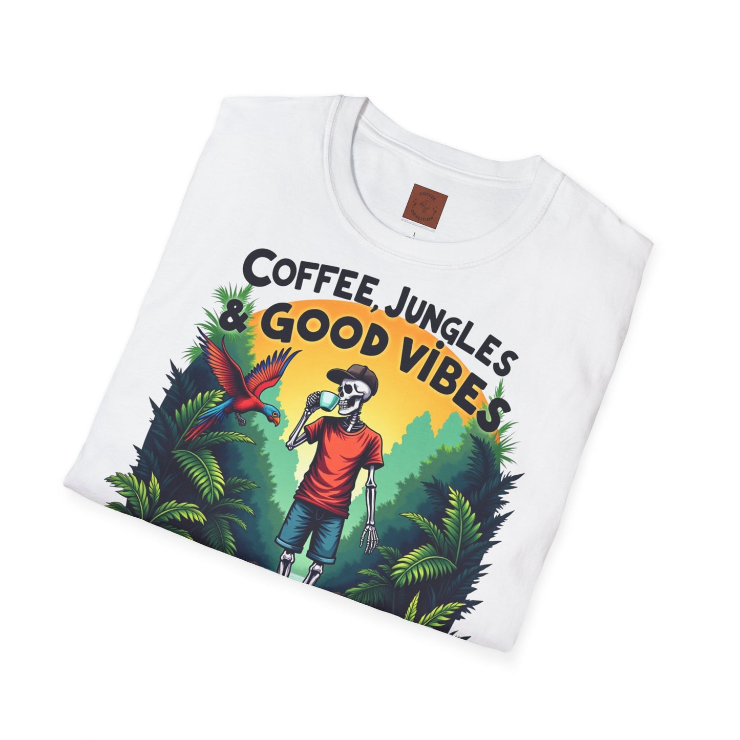 Coffee, Jungles & Good Vibes | Tropical Skeleton Chill Tee