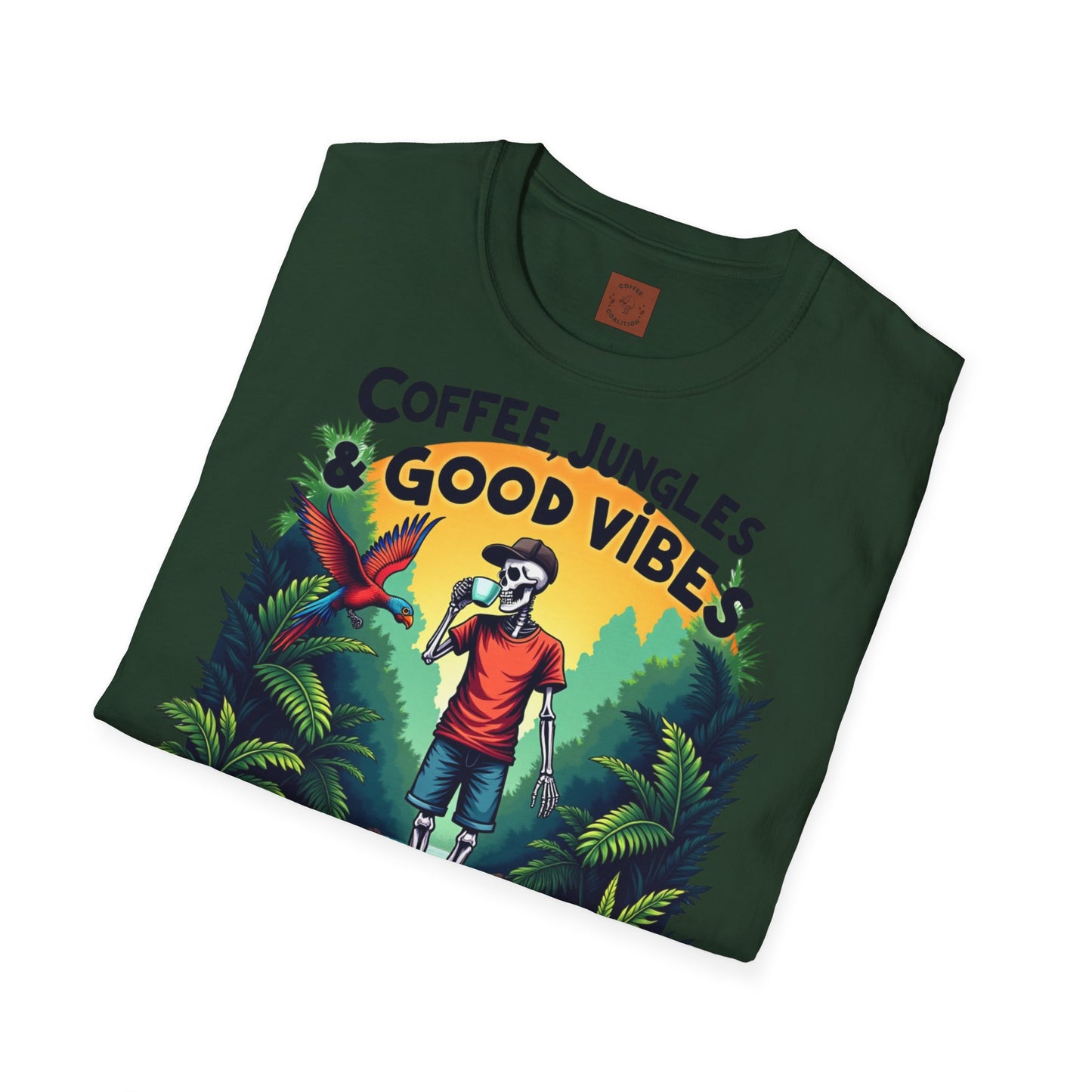 Coffee, Jungles & Good Vibes | Tropical Skeleton Chill Tee