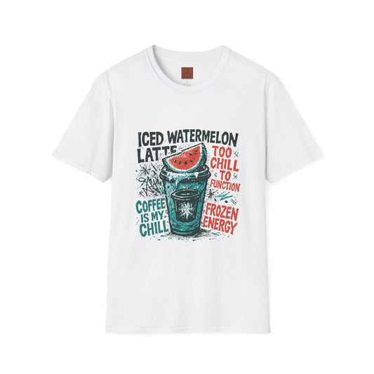 Iced Watermelon Latte | Funny Christmas Coffee Lover Unisex T-Shirt