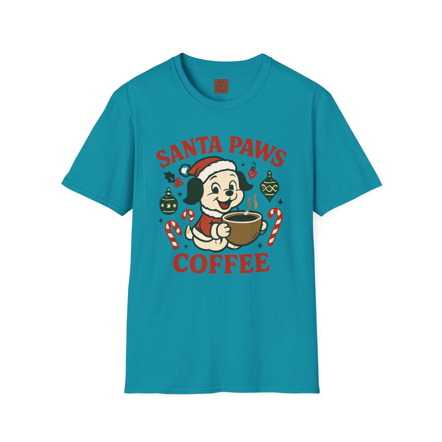 Santa Paws Coffee | Funny Dog Coffee Lover Christmas Unisex T-Shirt