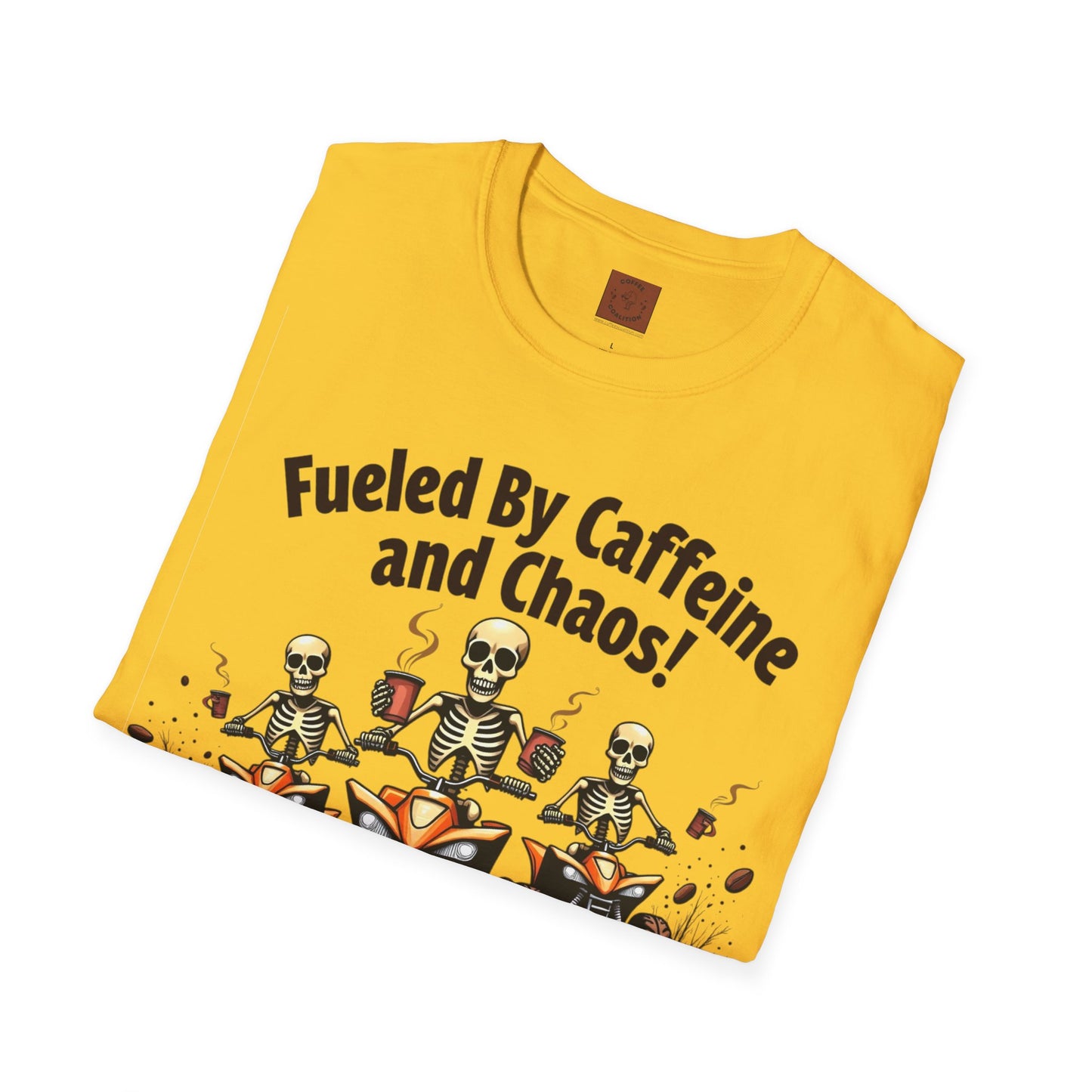 Fueled by Caffeine & Chaos | Skeleton Riders Tee