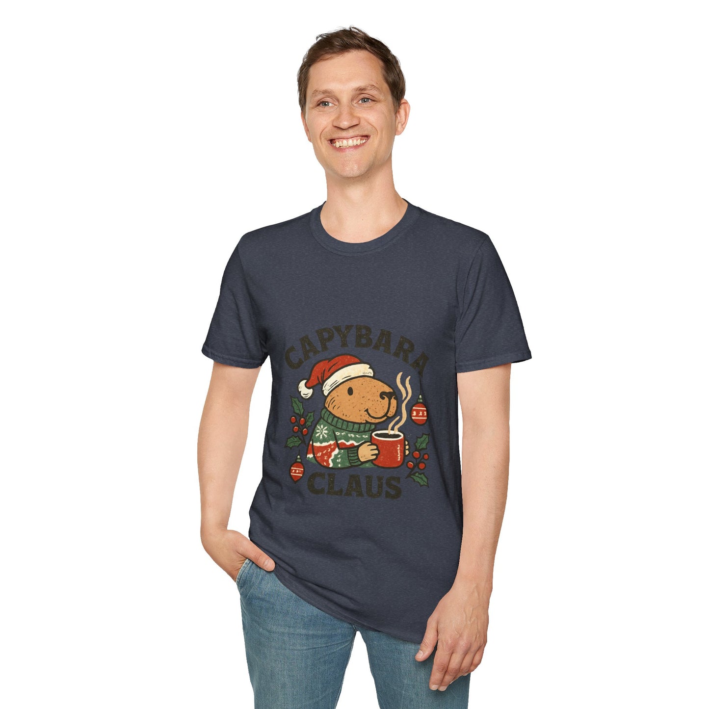 Capybara Claus | Funny Christmas Coffee Lover Unisex T-Shirt