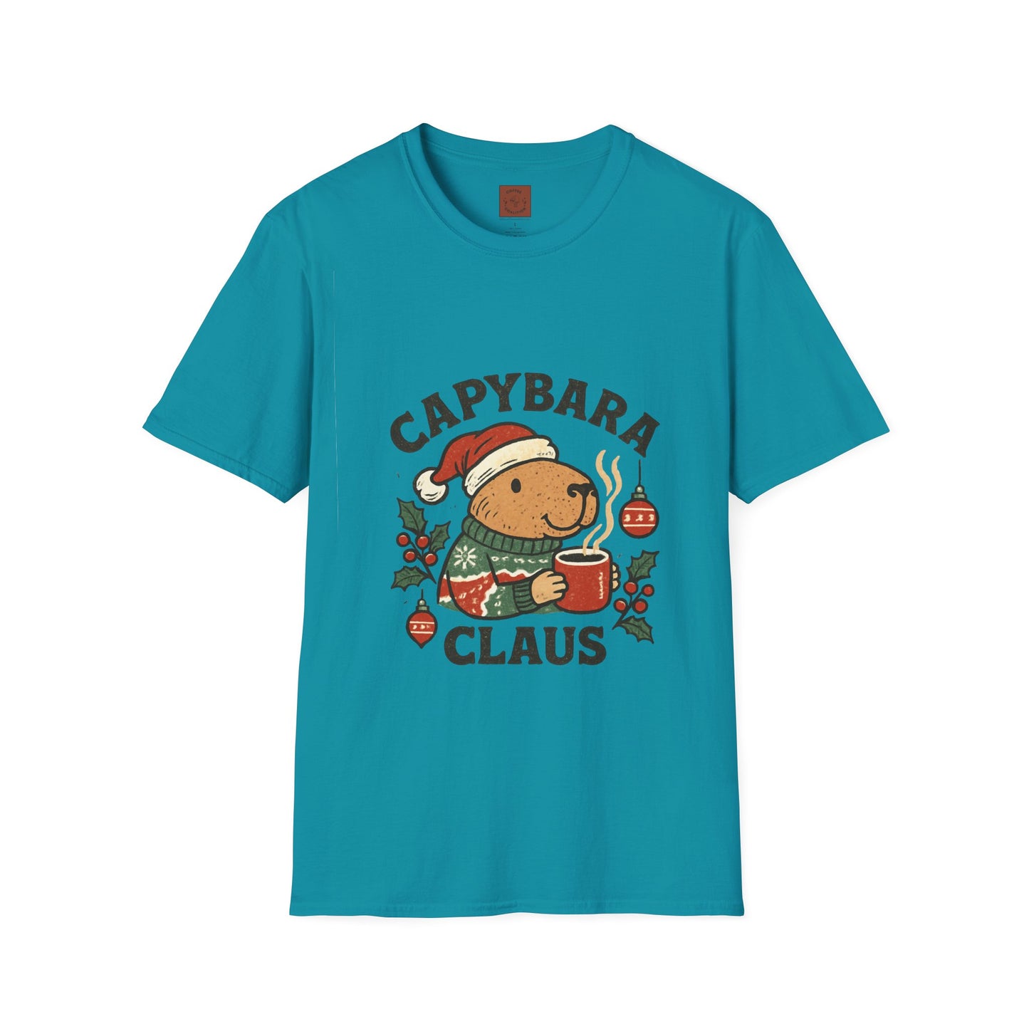 Capybara Claus | Funny Christmas Coffee Lover Unisex T-Shirt