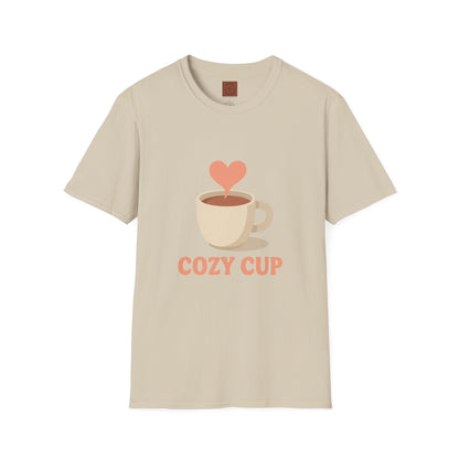 Cozy Cup – Unisex Cute Coffee Lover T-Shirt
