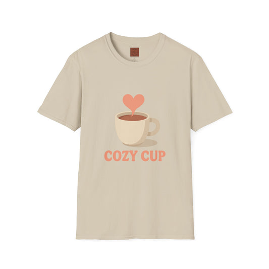 Cozy Cup – Unisex Cute Coffee Lover T-Shirt