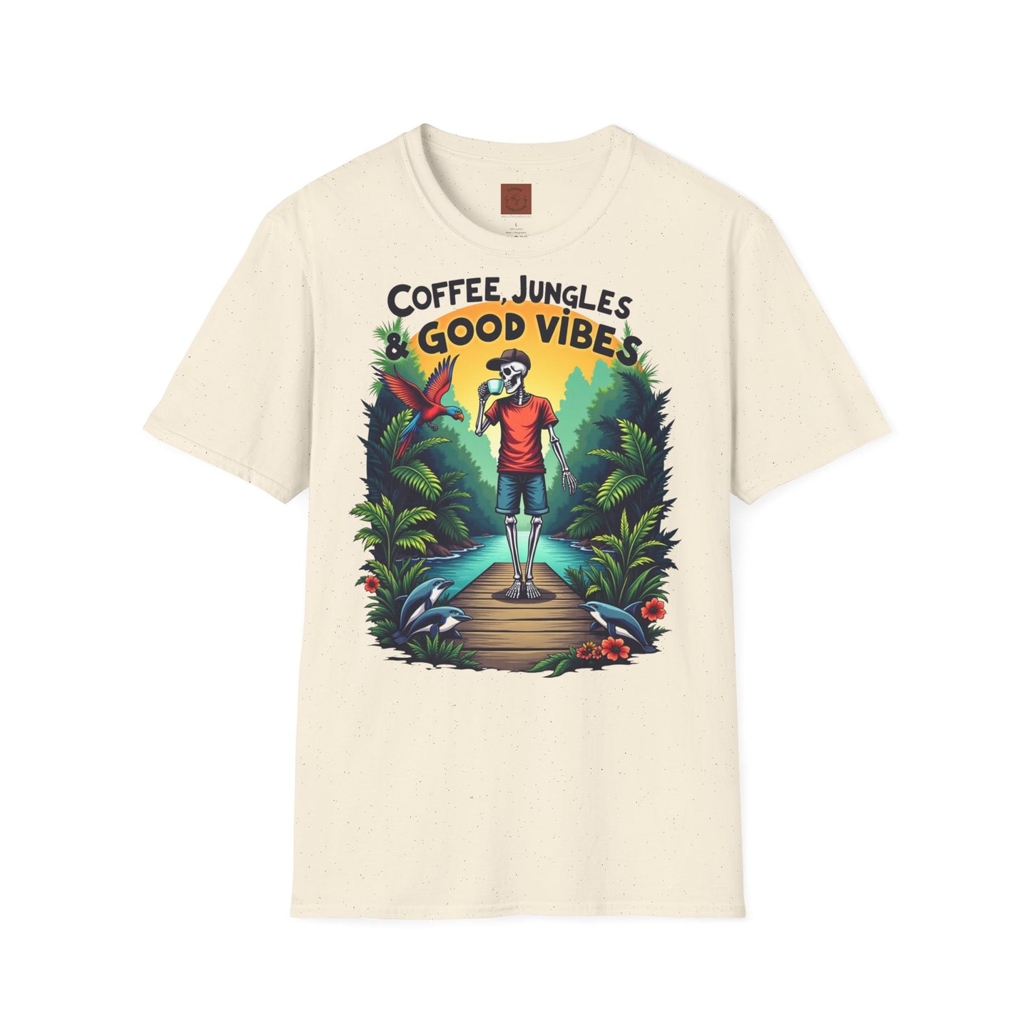 Coffee, Jungles & Good Vibes | Tropical Skeleton Chill Tee