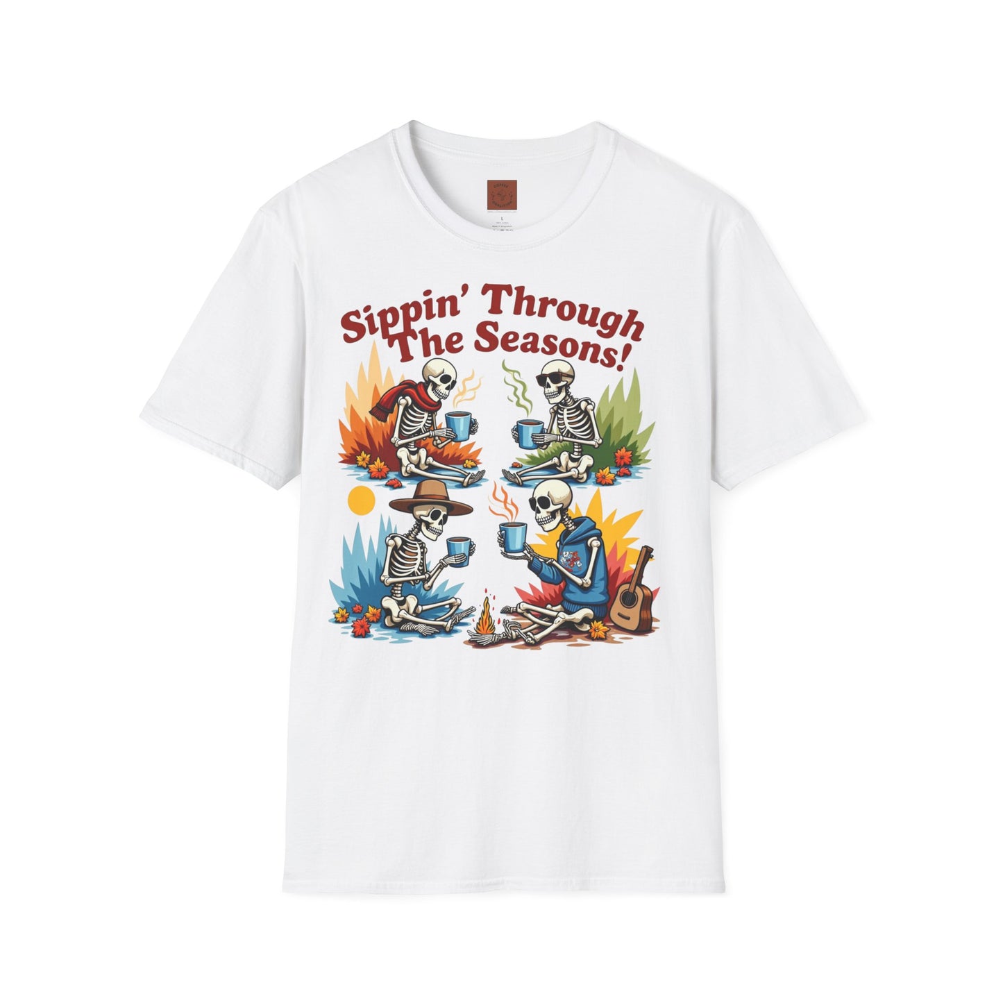 Sippin’ Through the Seasons | Year-Round Coffee Skeleton Tee