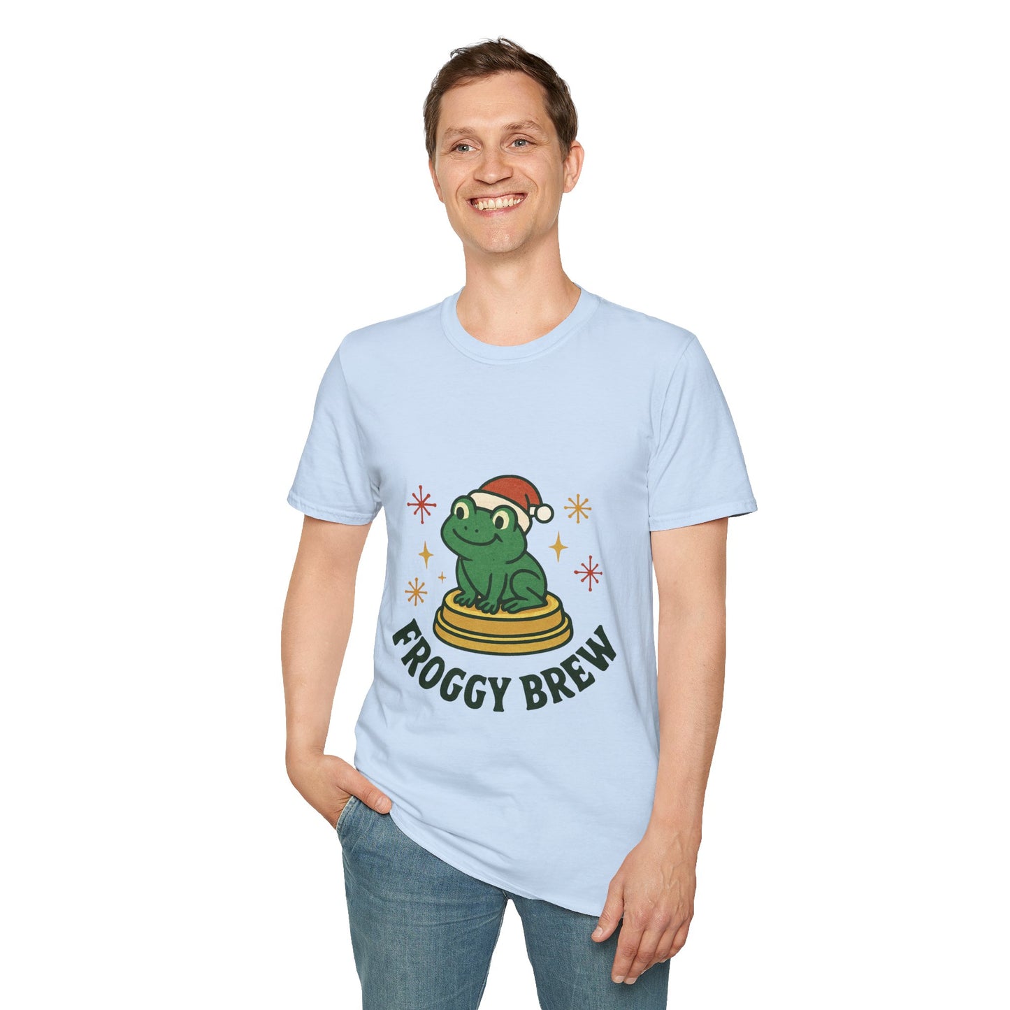 Froggy Brew | Funny Christmas Coffee Lover Unisex T-Shirt