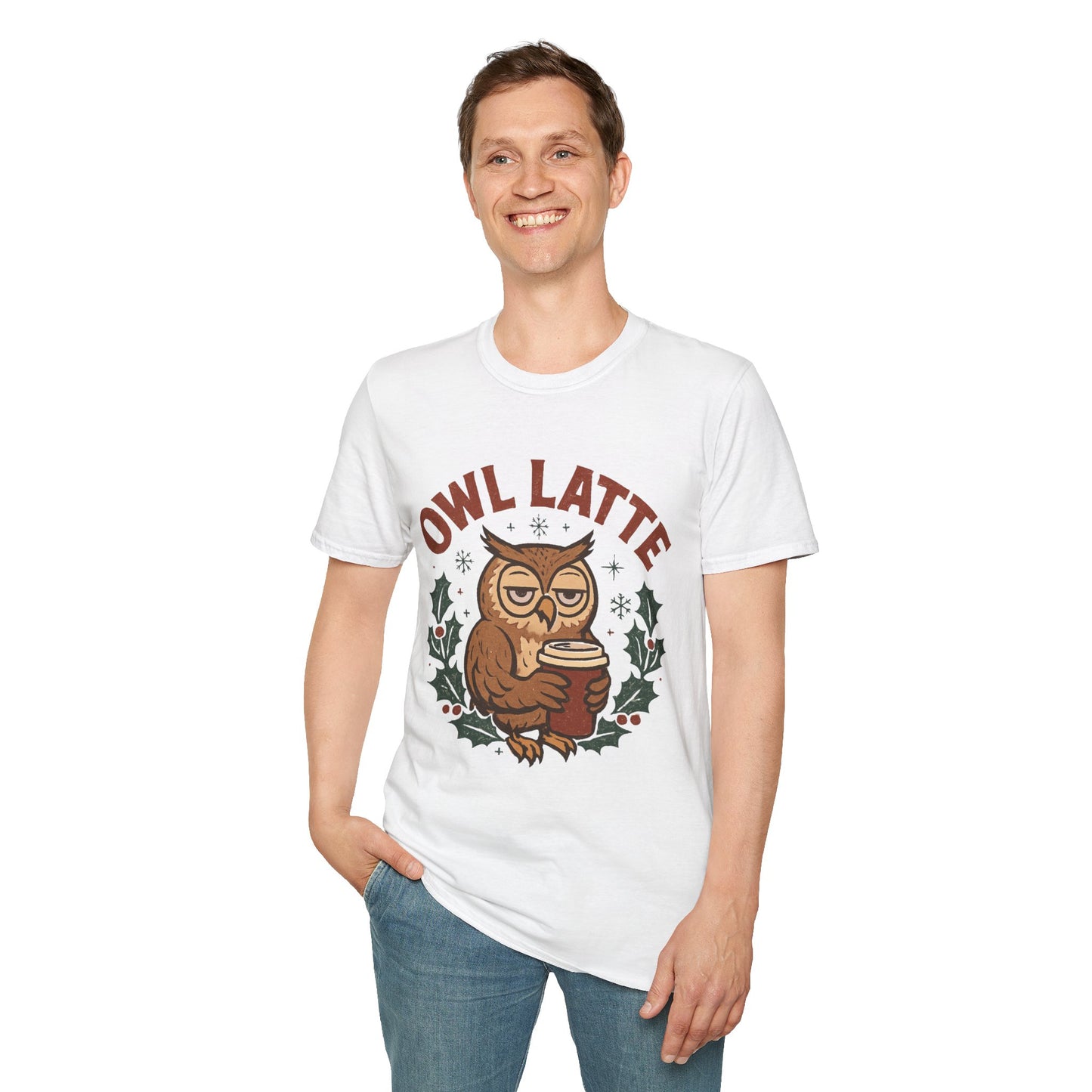 Owl Latte | Funny Christmas Coffee Lover Unisex T-Shirt