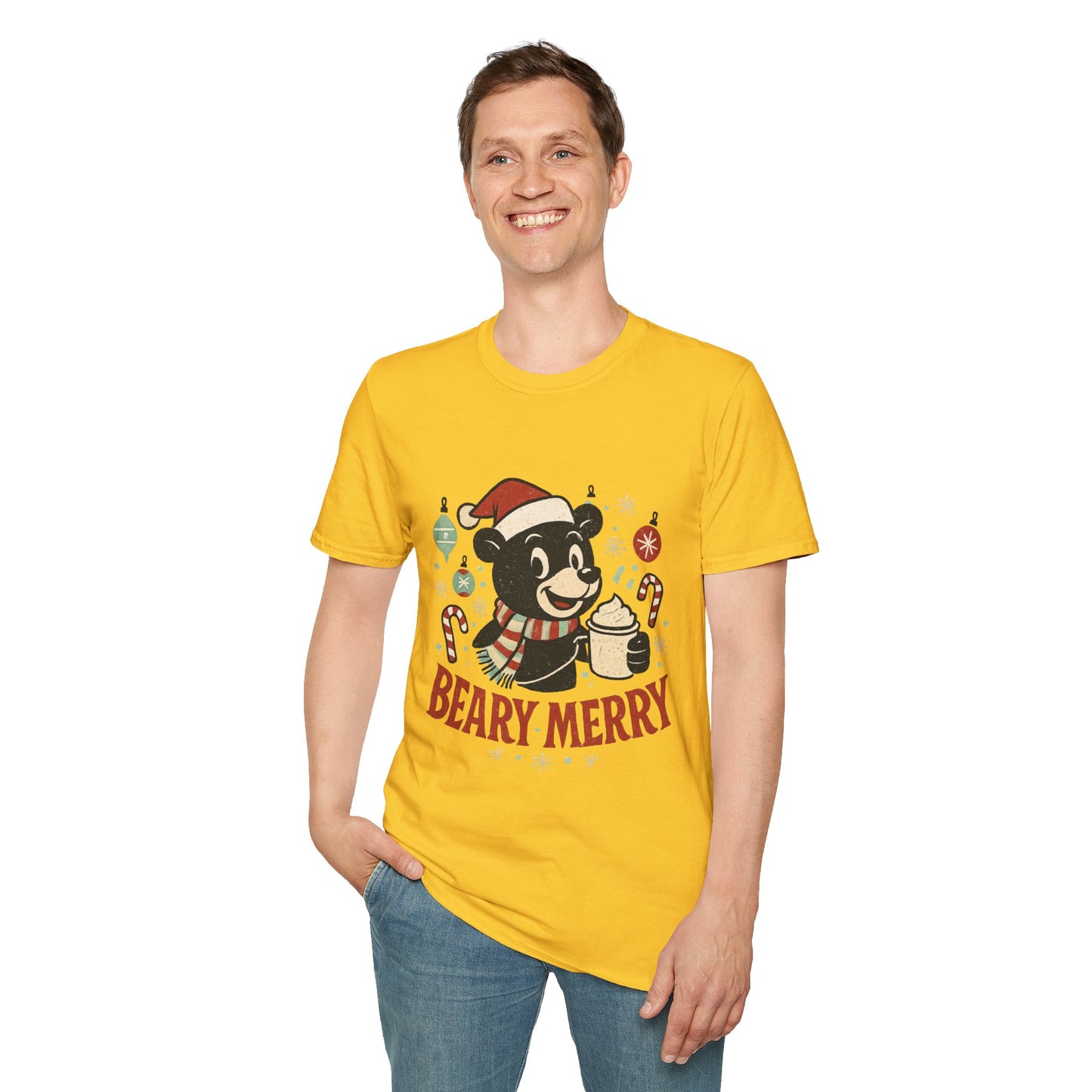 Beary Merry | Cute Bear Coffee Christmas Unisex T-Shirt