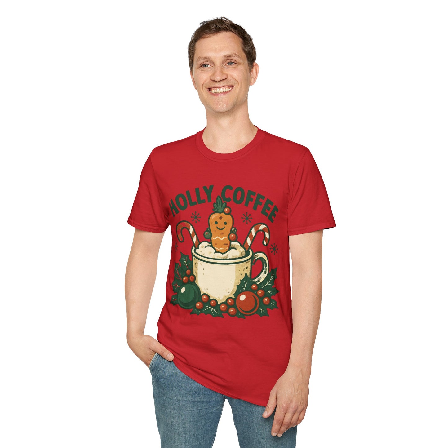 Jolly Brew | Funny Gingerbread Coffee Christmas Unisex T-Shirt