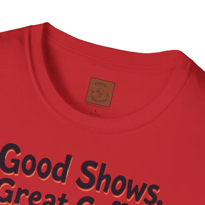 Good Shows, Great Coffee, Best Vibes | Skeleton Chill Crew Tee