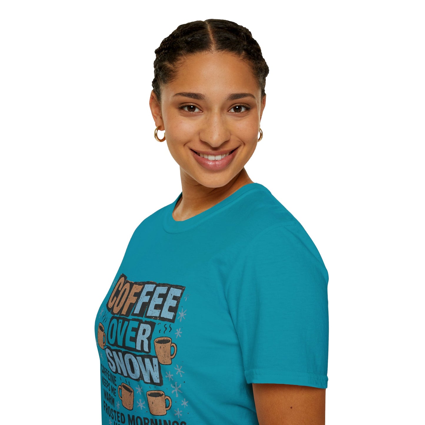 Coffee Over Snow | Cozy Winter Coffee Lover Unisex T-Shirt