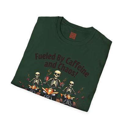 Fueled by Caffeine & Chaos | Skeleton Riders Tee