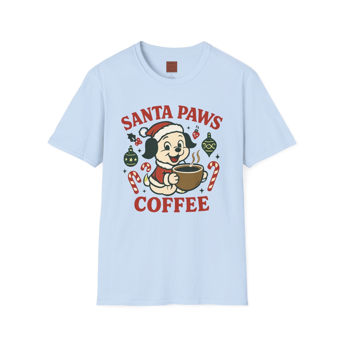 Santa Paws Coffee | Funny Dog Coffee Lover Christmas Unisex T-Shirt