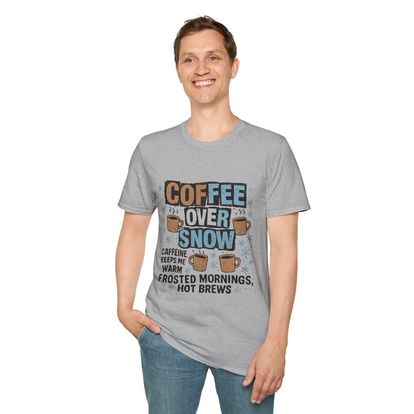 Coffee Over Snow | Cozy Winter Coffee Lover Unisex T-Shirt