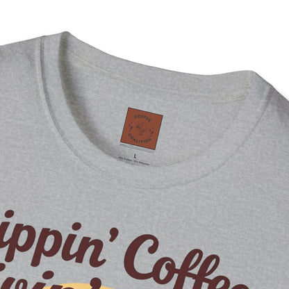 Sippin’ Coffee, Livin’ Easy | Chill Skeleton Coffee Tee