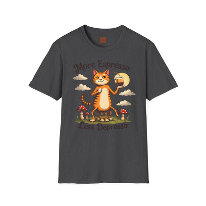 More Espresso, Less Depresso | Coffee Cat Vibes Tee