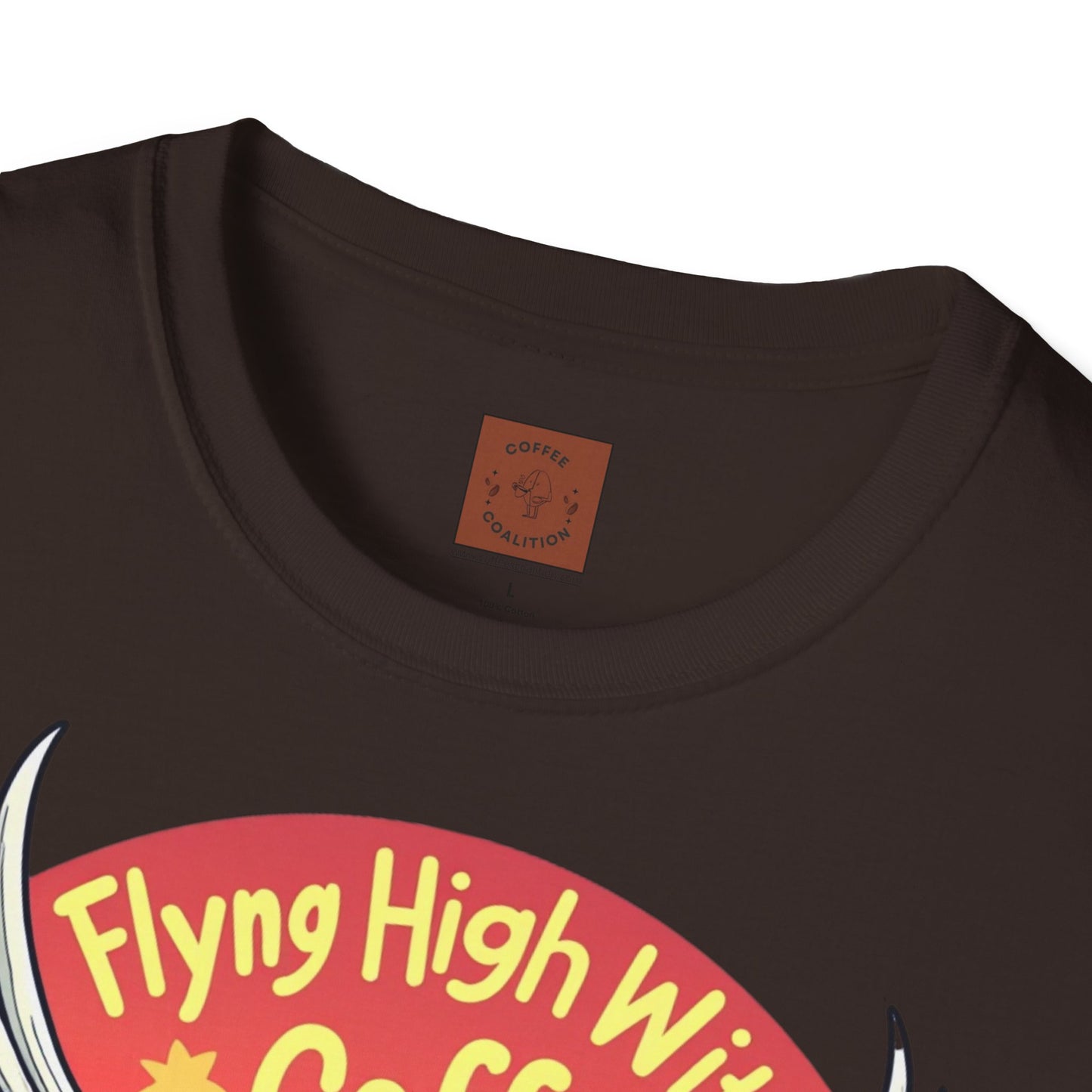 Flying High With Coffee | Skeleton Wings Tee