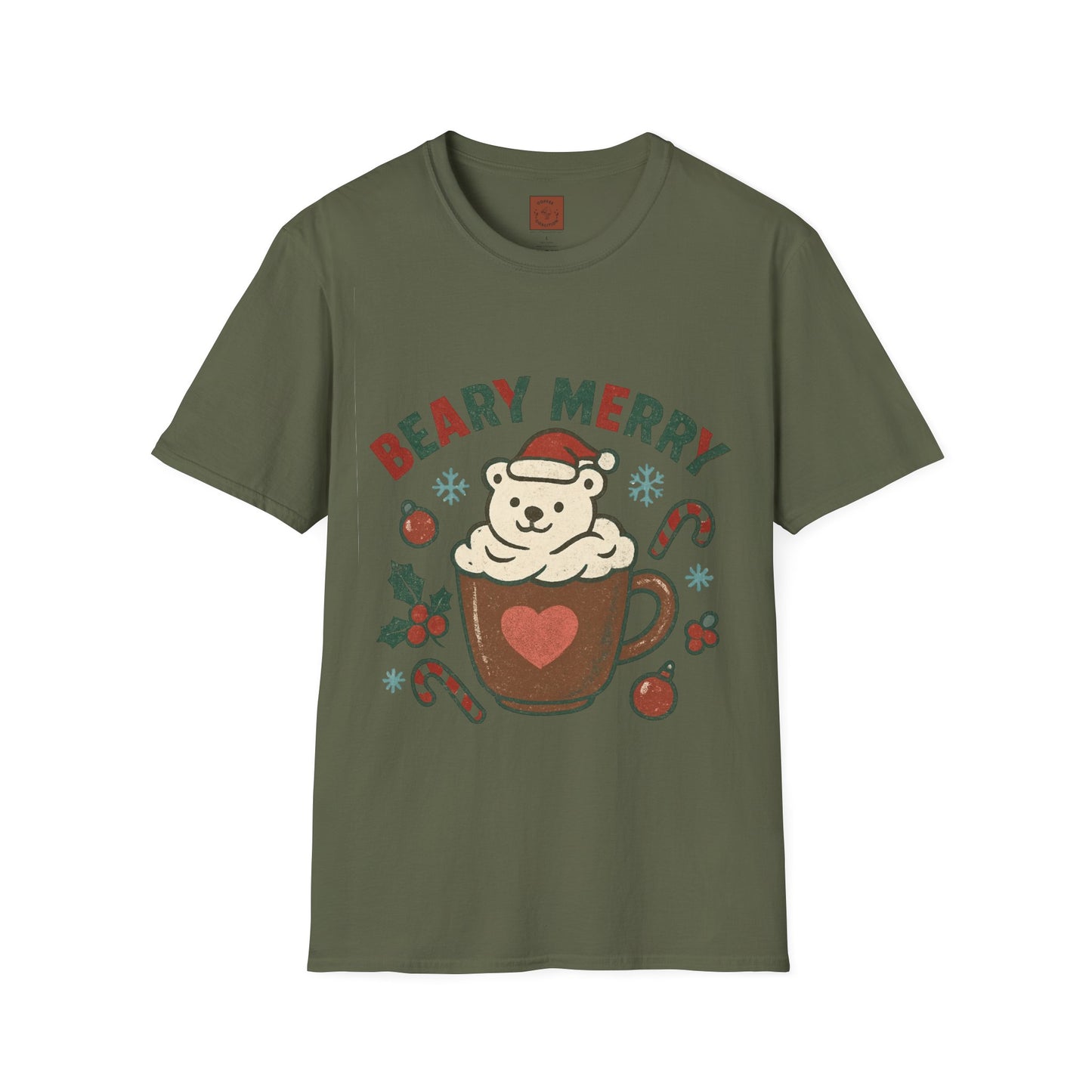 Beary Merry | Cute Christmas Coffee Lover Unisex T-Shirt