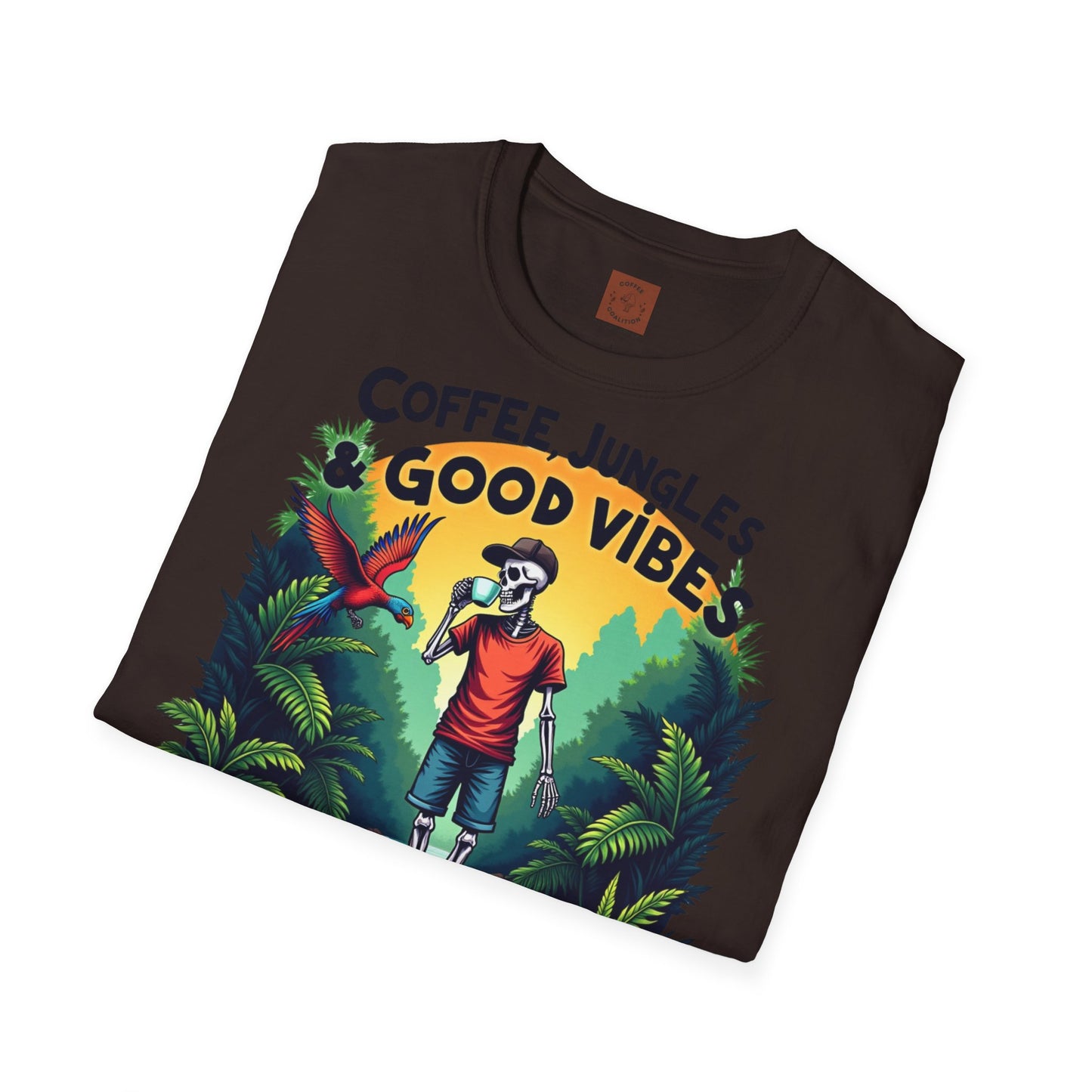 Coffee Jungles & Good Vibes | Funny Skeleton Coffee T-Shirt