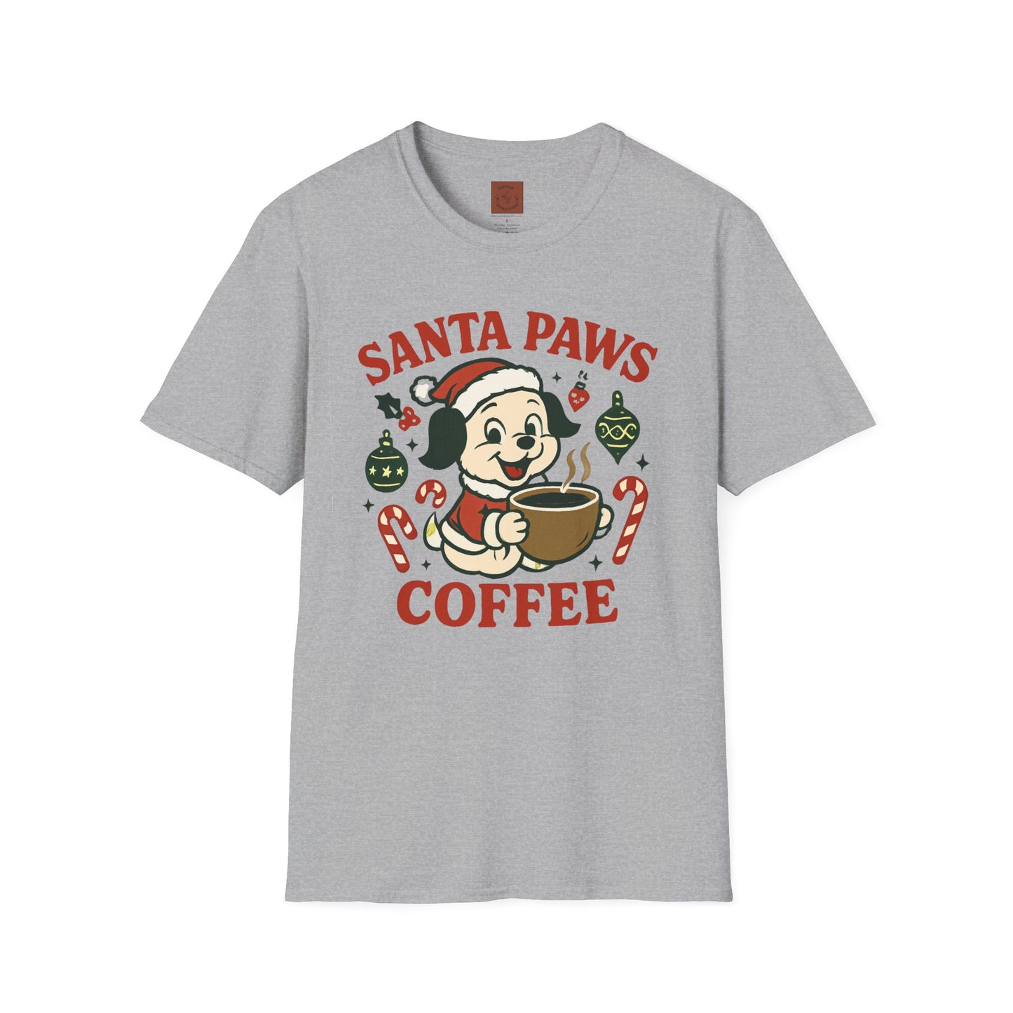 Santa Paws Coffee | Funny Dog Coffee Lover Christmas Unisex T-Shirt