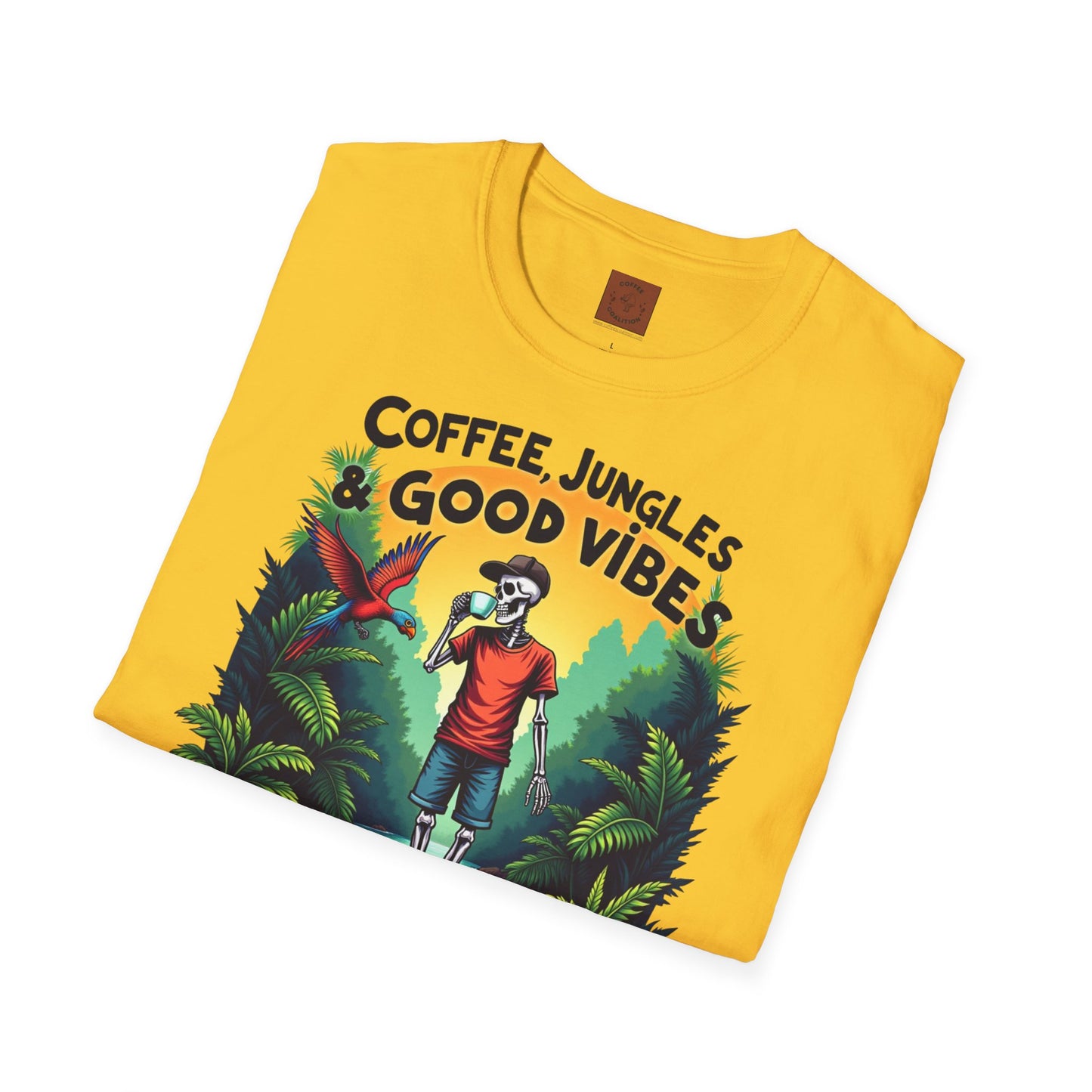 Coffee Jungles & Good Vibes | Funny Skeleton Coffee T-Shirt