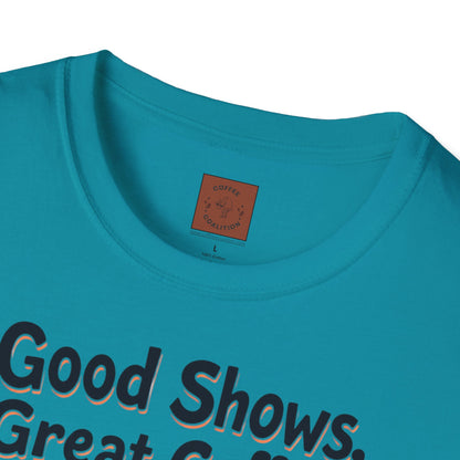 Good Shows, Great Coffee, Best Vibes | Skeleton Chill Crew Tee