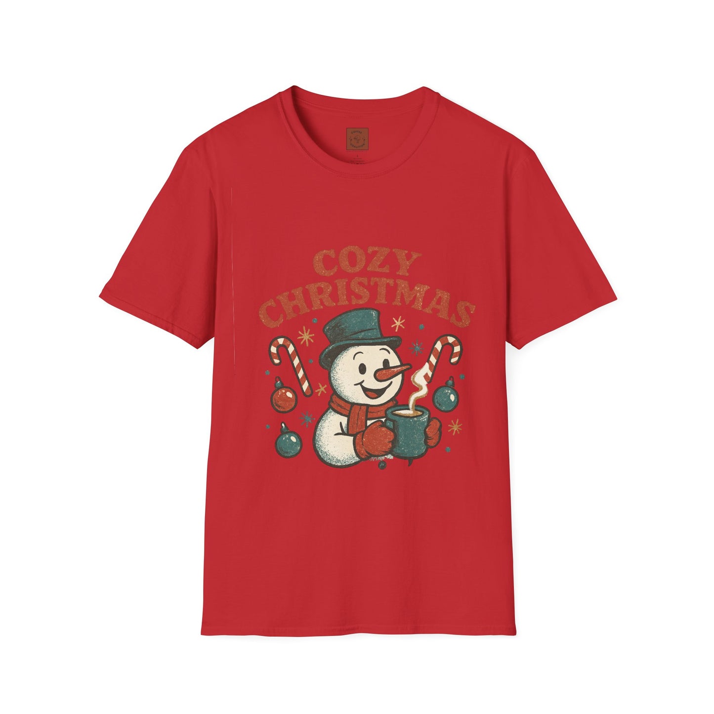 Cozy Christmas | Retro Snowman Coffee Lover Unisex T-Shirt