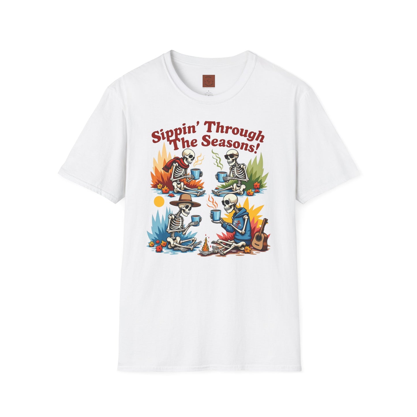 Sippin’ Through the Seasons | Year-Round Coffee Skeleton Tee