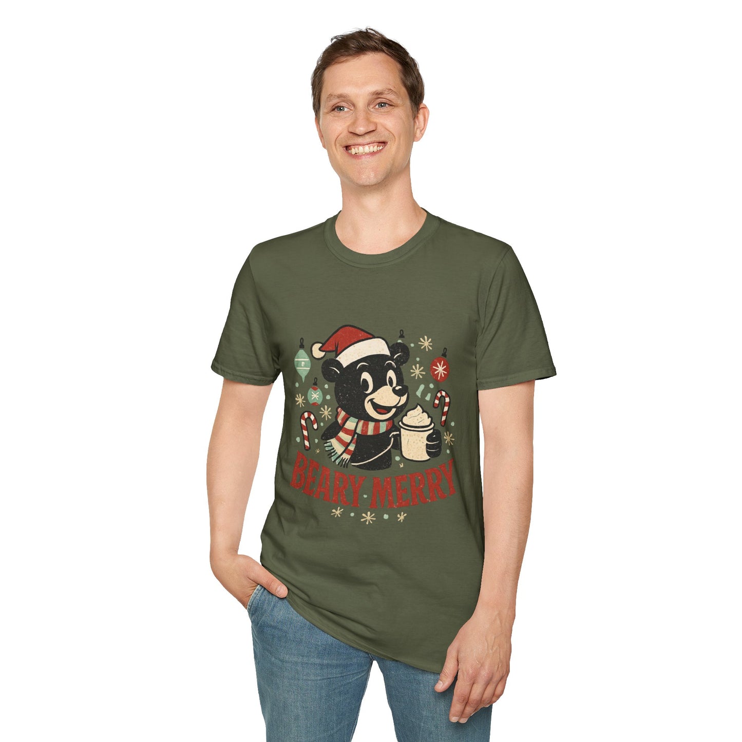 Beary Merry | Cute Bear Coffee Christmas Unisex T-Shirt