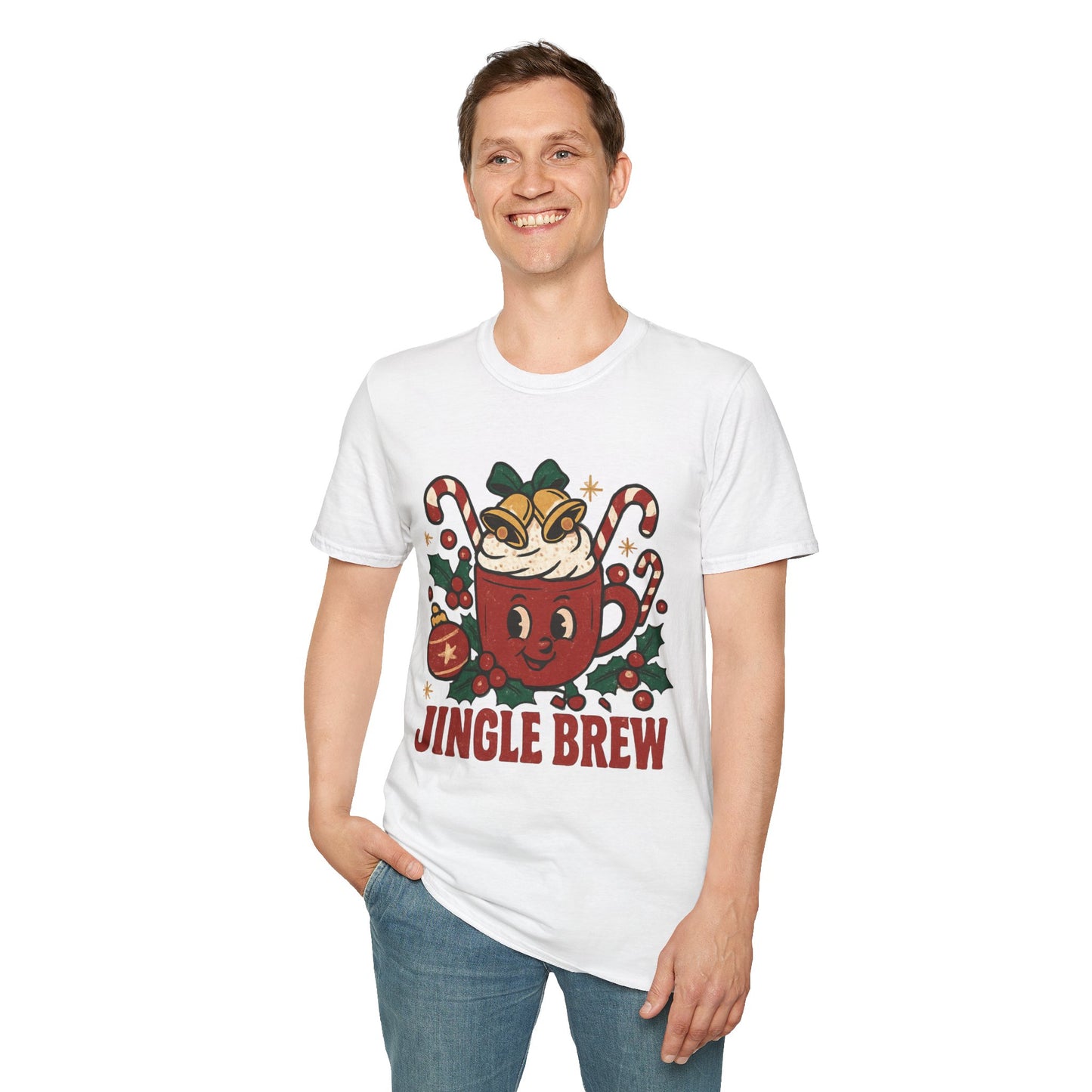 Jingle Brew | Funny Holiday Coffee Cup Christmas Unisex T-Shirt