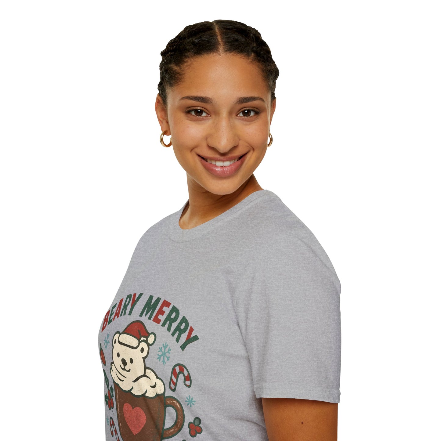 Beary Merry | Cute Christmas Coffee Lover Unisex T-Shirt