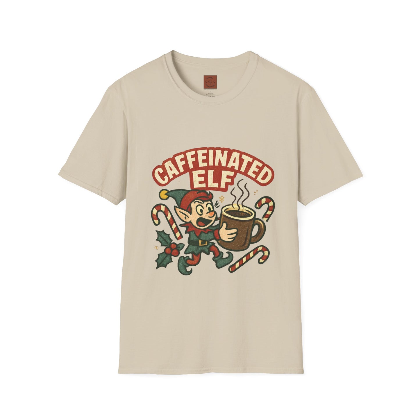 Caffeinated Elf | Funny Christmas Coffee Lover Unisex T-Shirt