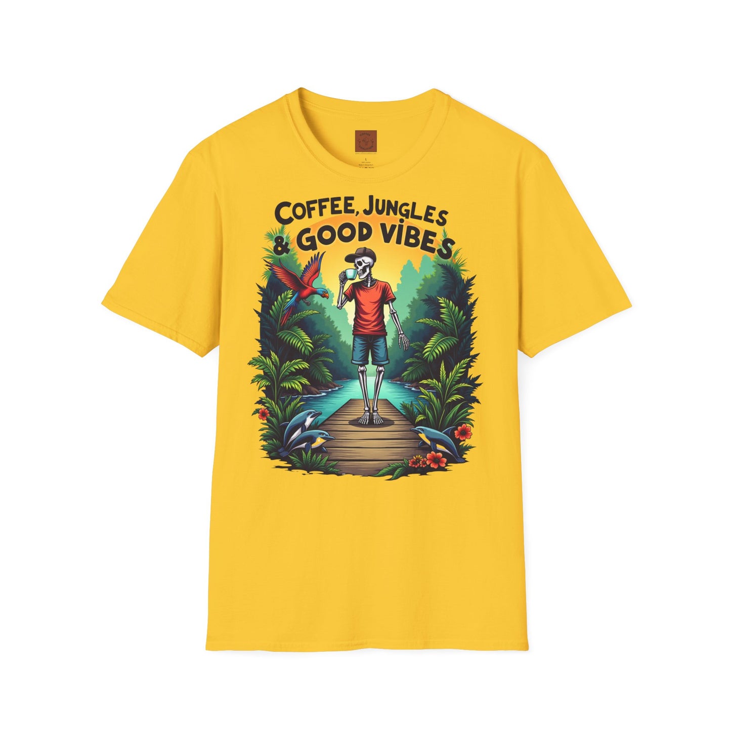 Coffee, Jungles & Good Vibes | Tropical Skeleton Chill Tee